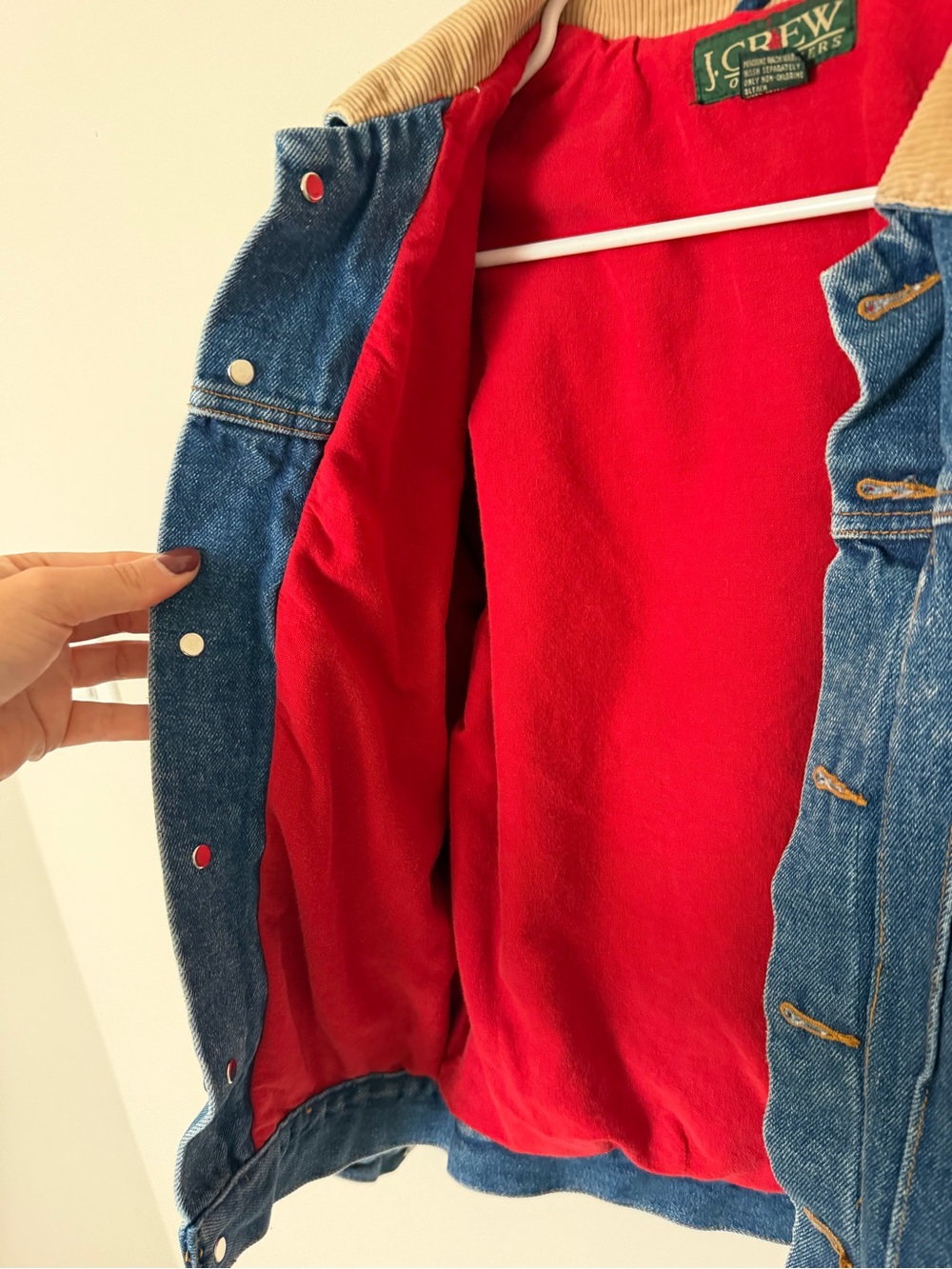 Vintage J. Crew Denim Jacket with Corduroy Collar - Picture 3 of 5